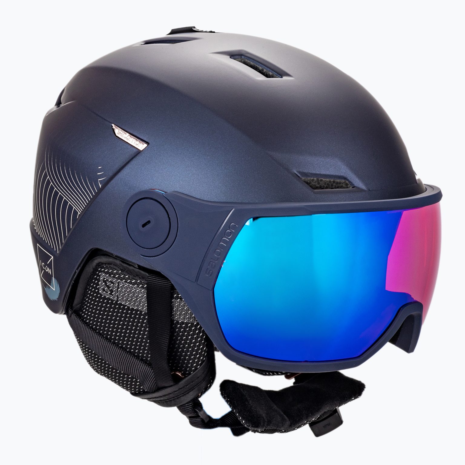 Дамска ски каска Salomon Icon Lt Visor navy blue L41199800