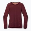 Дамска термална тениска Smartwool Intraknit Merino 200 Crew maroon 19284