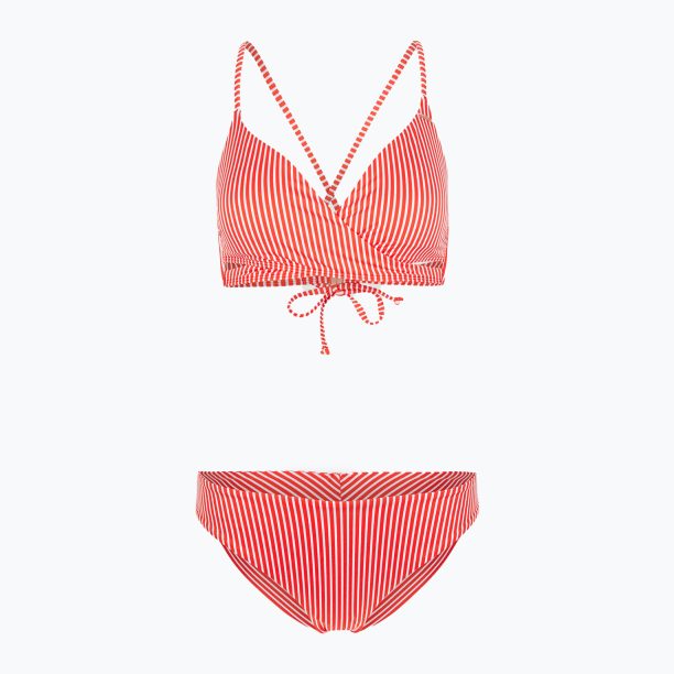 Дамски бански костюм от две части O'Neill Baay Maoi Bikini red simple stripe