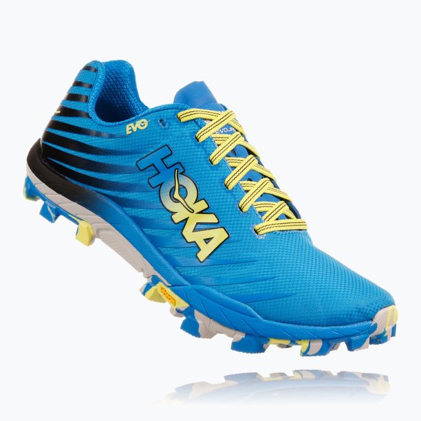 Дамски обувки за бягане HOKA Evo Jawz cyan/citrus