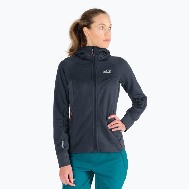 Дамски полар Jack Wolfskin Hydro Grid Fleece сив 1709911