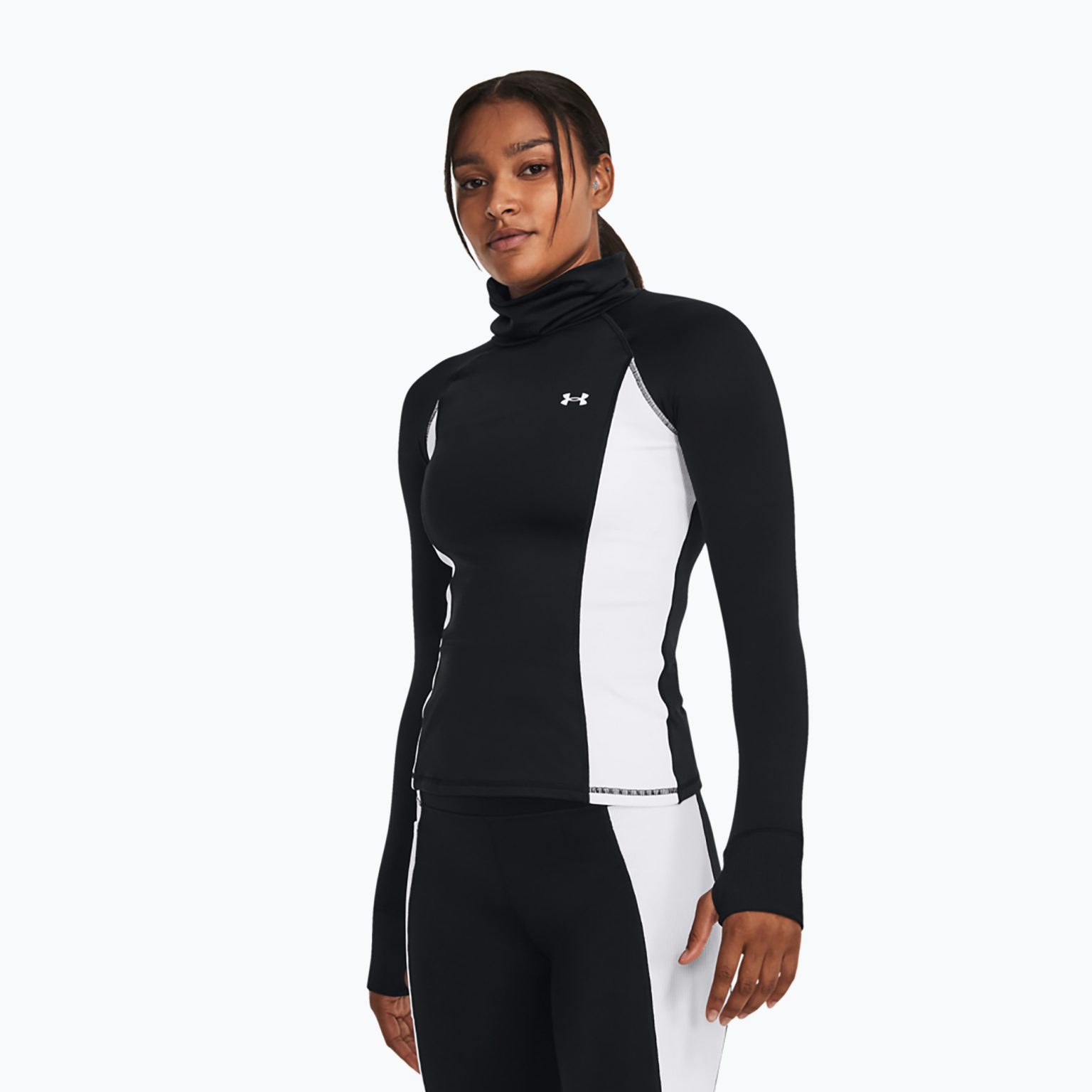 Дамски суитшърт Under Armour Train CW Funnel Neck черен/лимонено жълт/бял