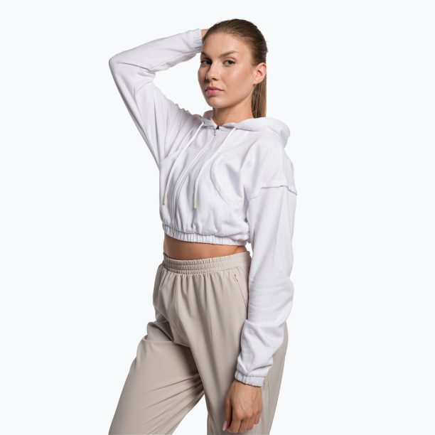 Дамски суитшърт за тренировки Gymshark KK Twins Zip Up Crop white