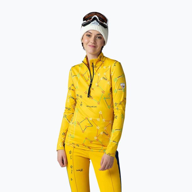 Дамски термален суитшърт Rossignol Booster 1/2 Zip Top 100 yellow