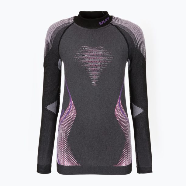 Дамски термо потник UYN Evolutyon UW Shirt Turtle Neck anthracite melange/raspberry/purple