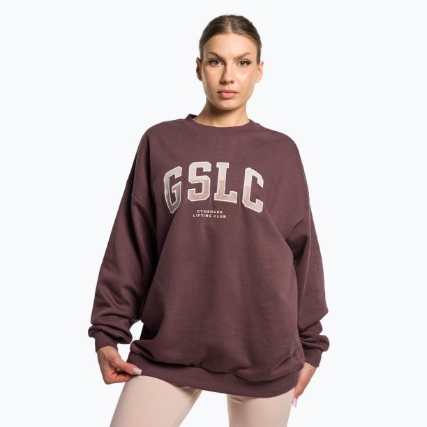 Дамски тренировъчен суитшърт Gymshark Gfx Gslc Oversized brown