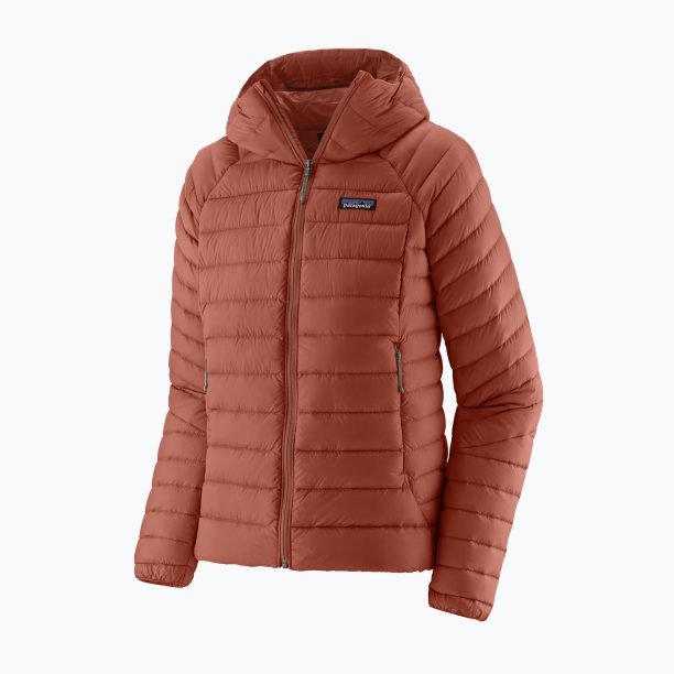 Дамско пухено яке Patagonia Down Sweater Hoody burl red