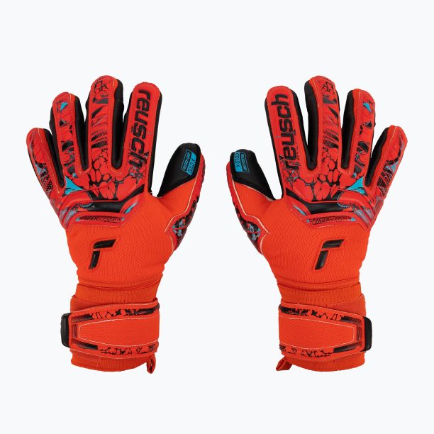 Детски вратарски ръкавици Reusch Attrakt Gold X Finger Support Junior червени 5372950-3333