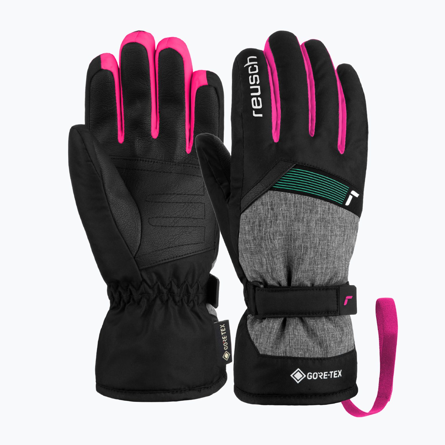 Детски ски ръкавици Reusch Flash Gore-Tex black/black melange/pink glo