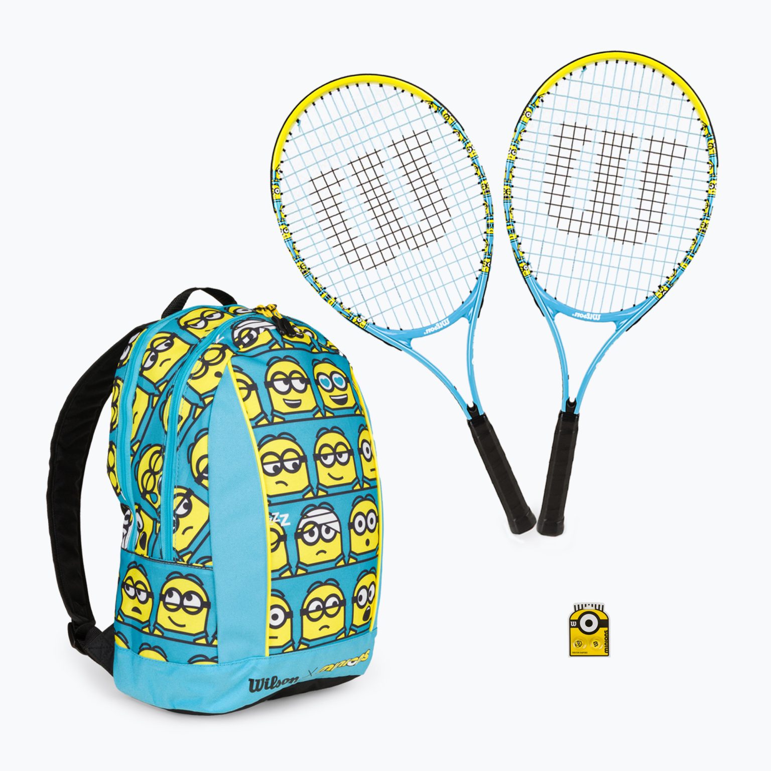 Детски тенис комплект Wilson Minions 2.0 Junior Kit 25 синьо/жълто WR097510F