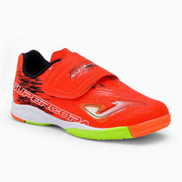 Детски футболни обувки Joma Super Copa IN coral/green fluor