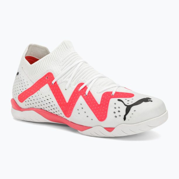 Детски футболни обувки PUMA Match IT + Mid Jr puma white/puma black/fire orchid