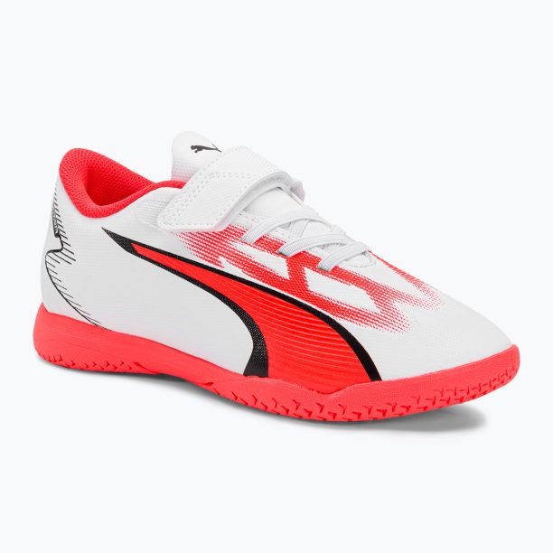 Детски футболни обувки PUMA Ultra Play IT V Jr puma white/puma black/fire orchid