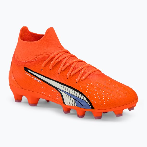 Детски футболни обувки PUMA Ultra Pro FG/AG Jr ultra orange/puma white/blue glimmer