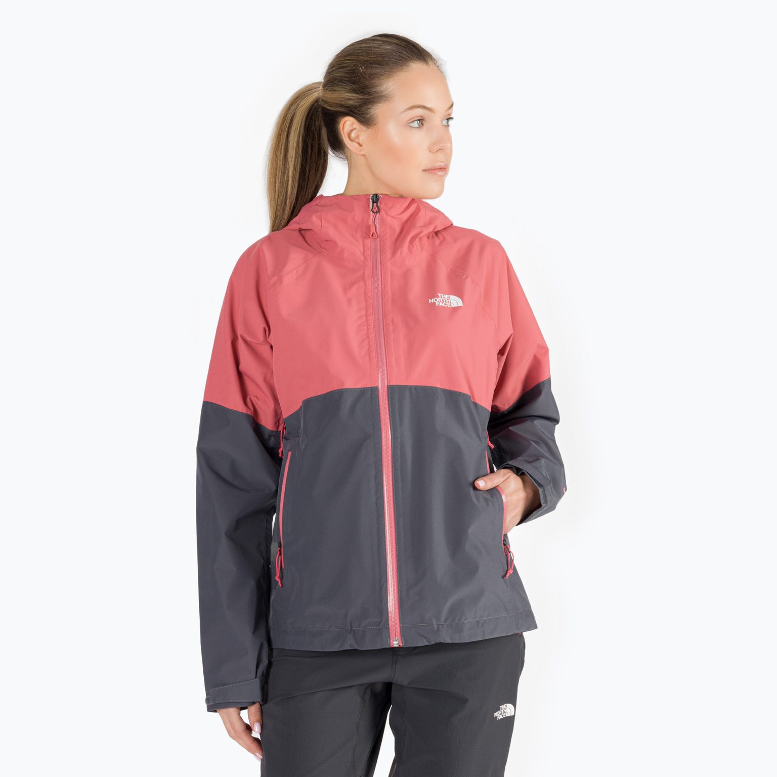 Дъждобран за жени The North Face Diablo Dynamic JKT в сиво/розово NF0A555W59L1