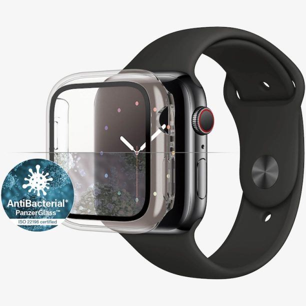 Защитно фолио  3643 от стъкло за Apple Watch Series 4/5/6/SE - 44 мм - Прозрачен/Черна рамка PanzerGlass