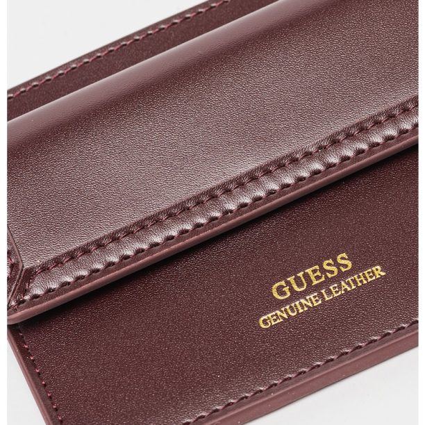 Кожен калъф за карти с външен джоб Guess