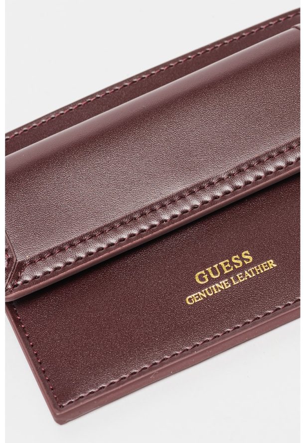 Кожен калъф за карти с външен джоб Guess