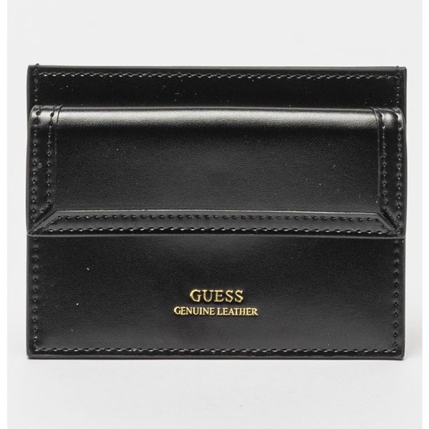 Кожен калъф за карти с външен джоб Guess