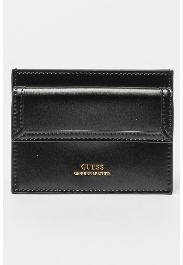 Кожен калъф за карти с външен джоб Guess