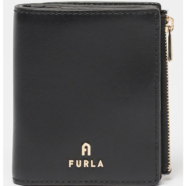 Кожено портмоне Camelia с метално лого Furla