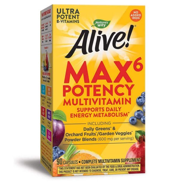 Мултивитамини Алайв Max6 максимум сила - без желязо - Alive!® Max6 Potency Multivitamin