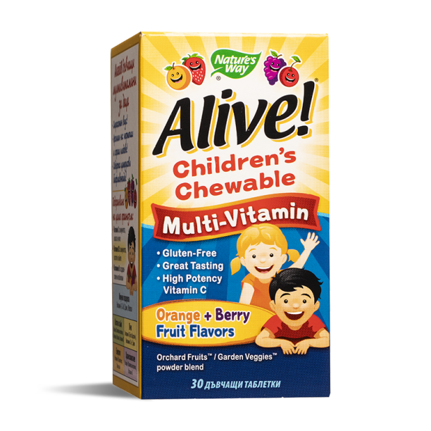 Мултивитамини за деца Алайв - Alive! Children's Chewable Multi-Vitamin