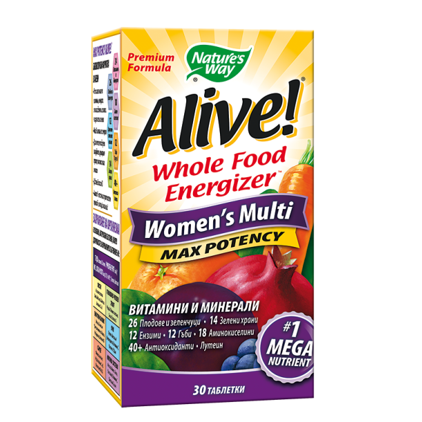 Мултивитамини за жени максимум сила Алайв - Alive! Women's Multi Max Potency Whole Food Energizer