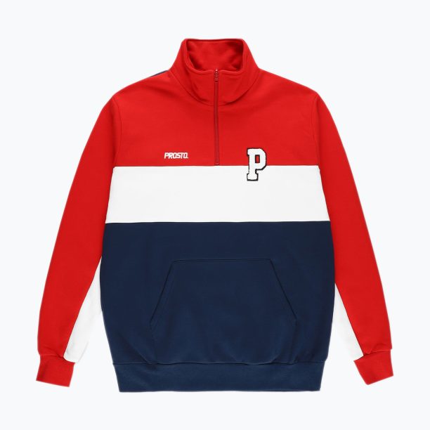 Мъжка блуза PROSTO Half Zip Sweatshirt червен KL222MSWE1133