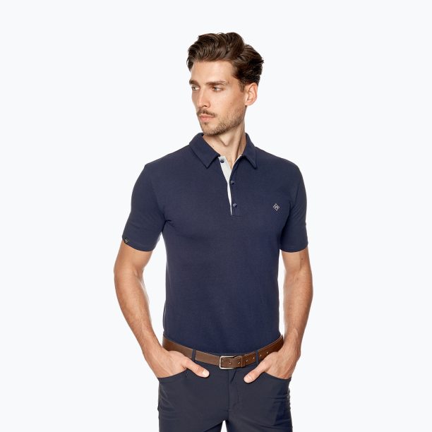 Мъжка риза за конна езда Fera Polo Sin navy blue 2.4.