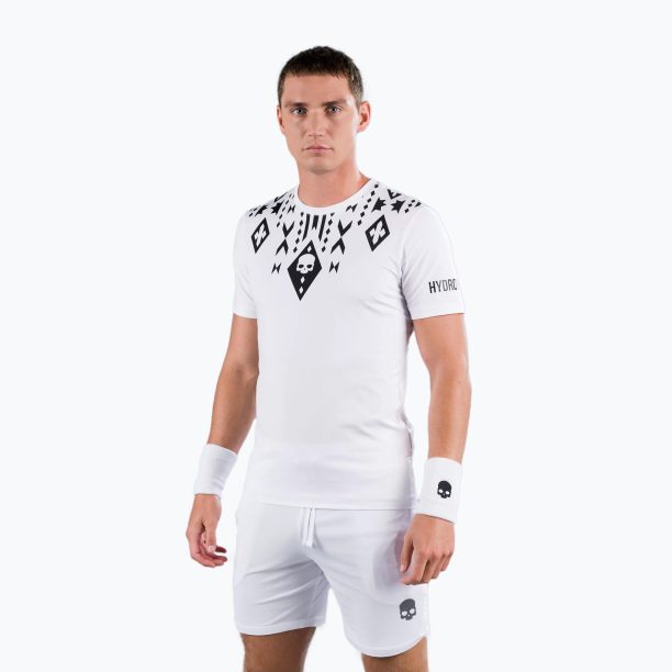 Мъжка тениска HYDROGEN Tribal Tech Tennis Shirt white T00530001