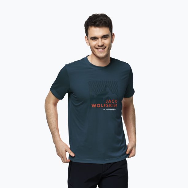 Мъжка тениска Jack Wolfskin Hiking Graphic T-shirt blue 1808761_4133