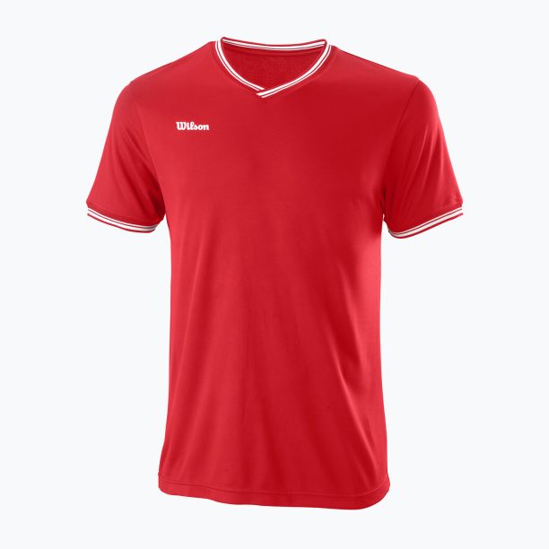 Мъжка тениска за тенис Wilson Team II High V-Neck Red WRA794103