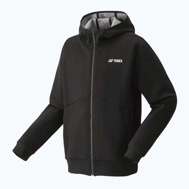 Мъжка тениска с качулка YONEX Full Hoodie Tennis Buzzer Black CAJ501313B