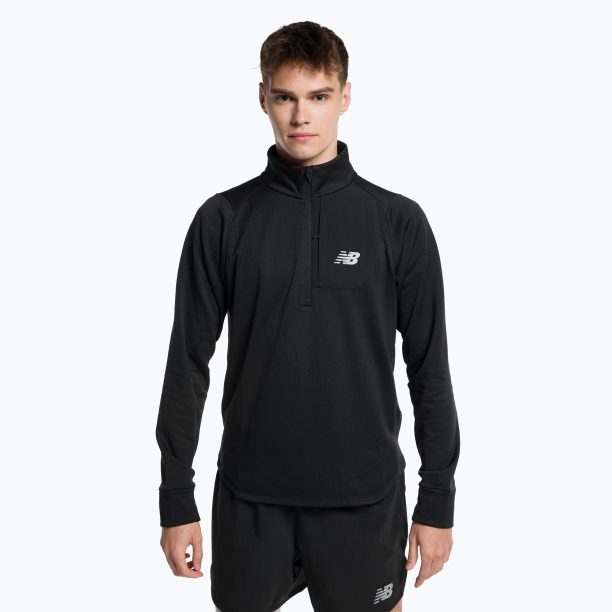 Мъжка тренировъчна тениска New Balance Top NB Heat Grid Half Zip black NBMT23252BK