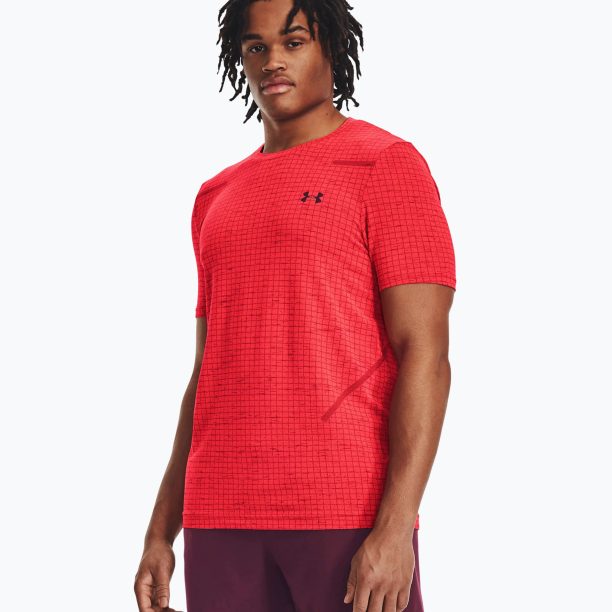 Мъжка тренировъчна тениска Under Armour Seamless Grid beta/dark maroon