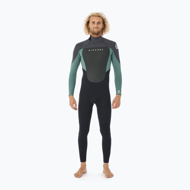 Мъжки Rip Curl Omega B/Zip M 4/3 mm GB 8088 black/green пяна за плуване 138MFS