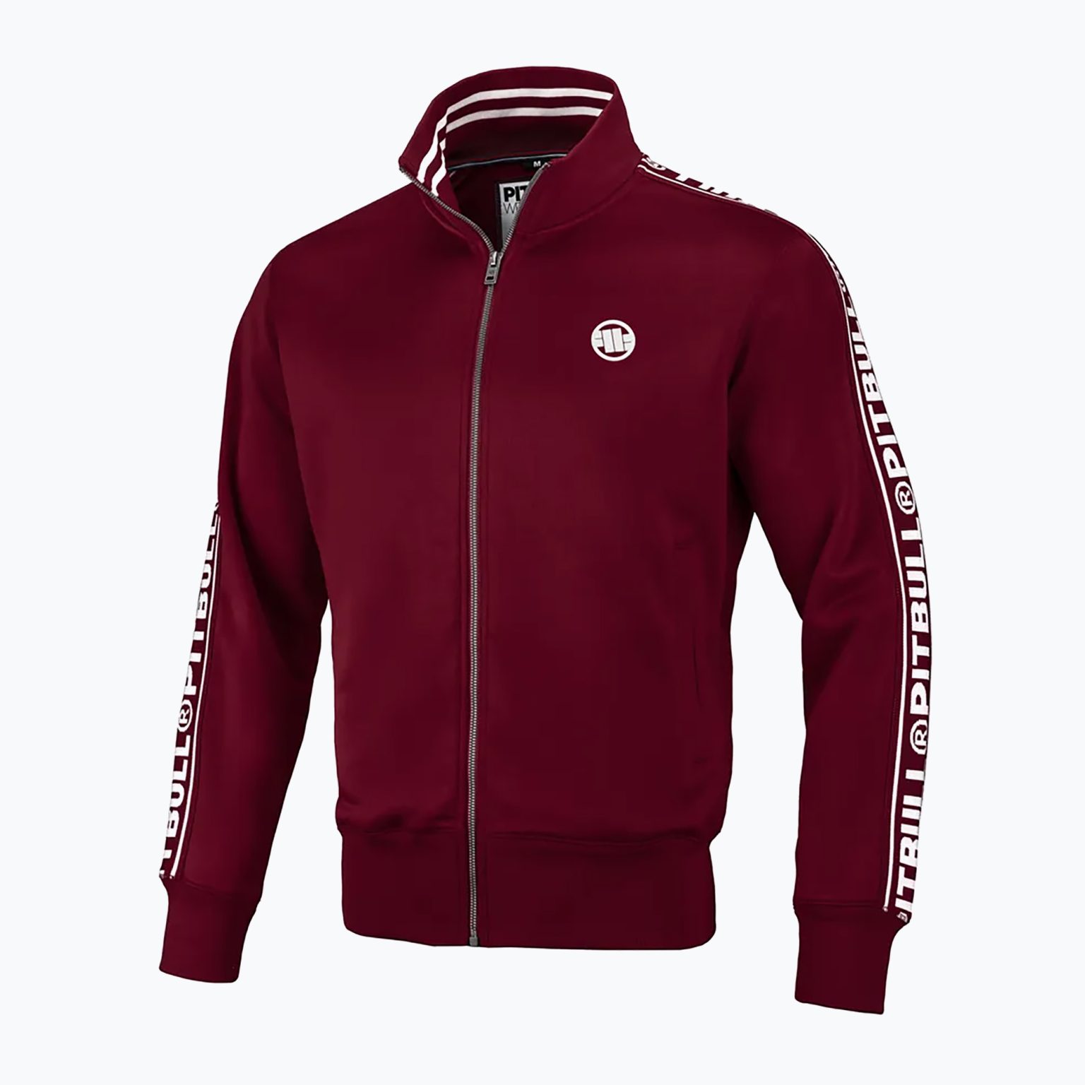 Мъжки анцуг Pitbull West Coast Trackjacket Tape Logo Terry Group burgundy