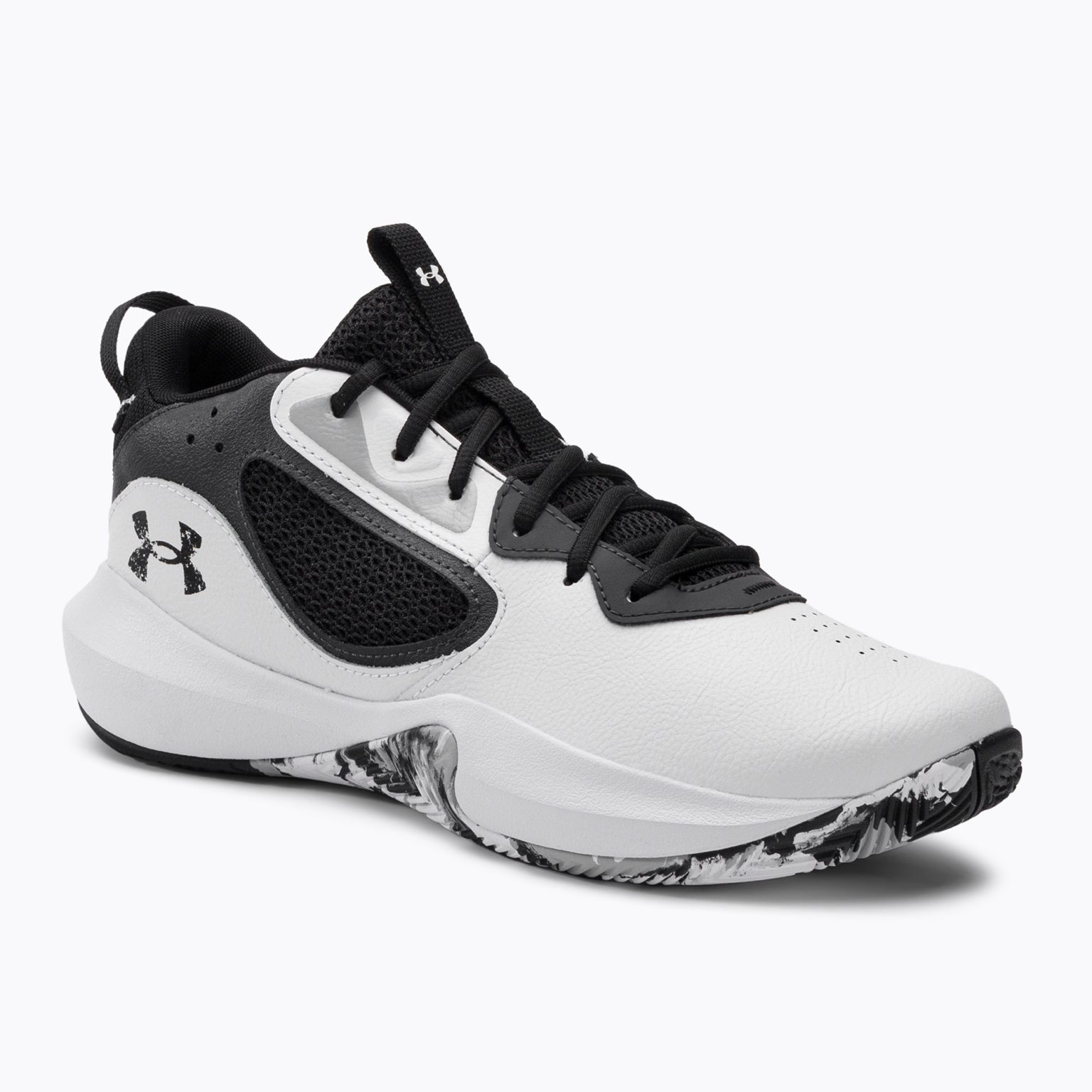 Мъжки баскетболни обувки Under Armour Lockdown 6 бял-сив 3025616-101