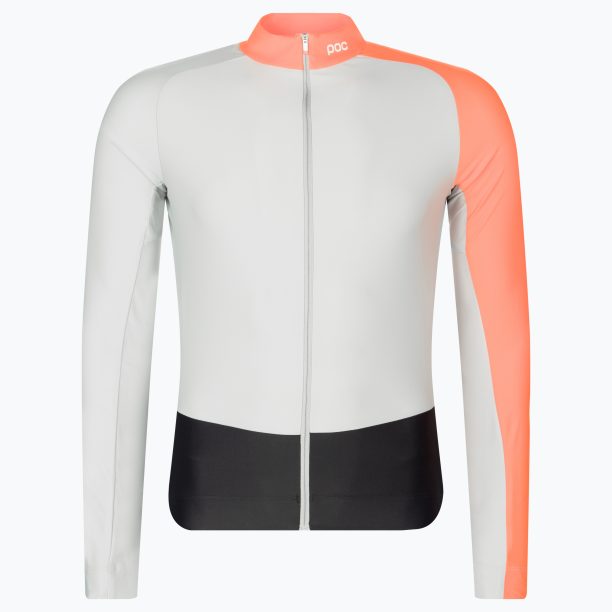 Мъжки колоездачен анцуг с дълъг ръкав POC Essential Road Mid Jersey granite grey/zink orange