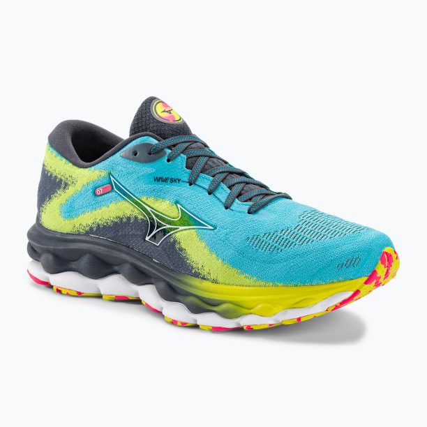 Мъжки обувки за бягане Mizuno Wave Sky 7 jet blue/white/bolt2neon