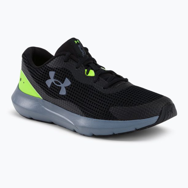 Мъжки обувки за бягане Under Armour Surge 3 черно-зелени 3024883