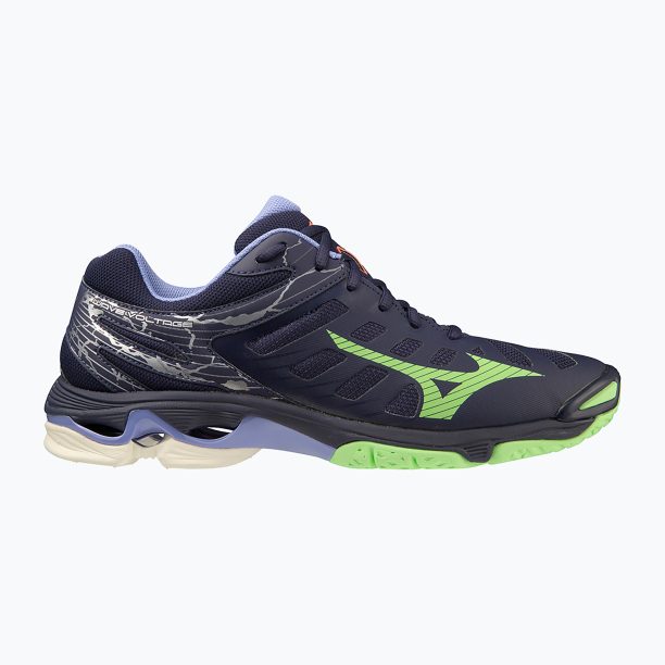 Мъжки обувки за волейбол Mizuno Wave Voltage evening blue / tech green / lolite