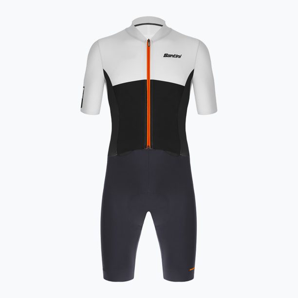 Мъжки сиво-бял шосеен костюм Santini Redux Istinto 2S769C3