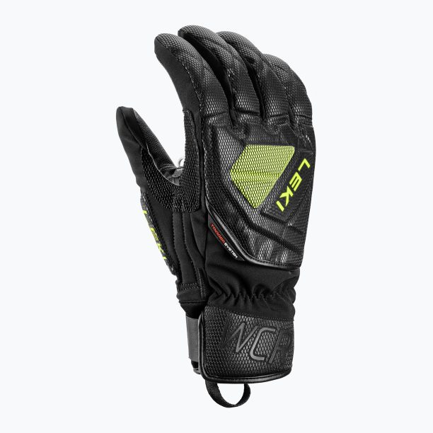 Мъжки ски ръкавици LEKI WCR C-Tech 3D black ice/lemon