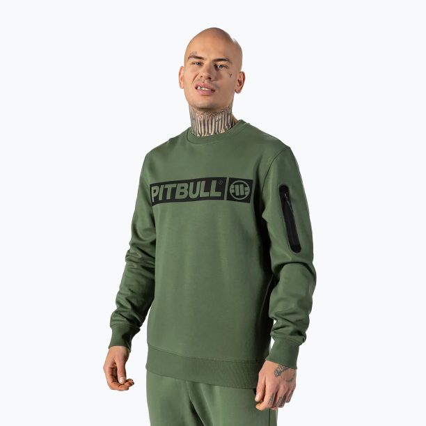 Мъжки суитшърт Pitbull West Coast Beyer Crewneck olive