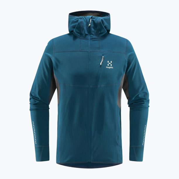 Мъжки суитшърт за трекинг Haglöfs L.I.M Mid Comp Hood blue 605254