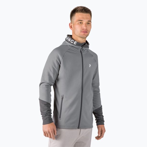 Мъжки суитшърт за трекинг Peak Performance Rider Zip Hood Grey G77244080