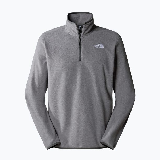 Мъжки суитшърт с полар The North Face 100 Glacier 1/4 Zip medium grey heather