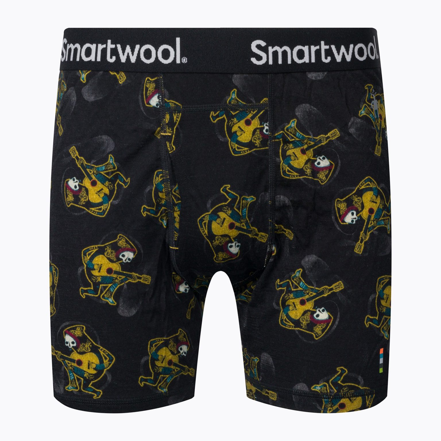 Мъжки термоактивни боксерки Smartwool Merino Print Boxer Brief Boxed черен-жълт 15151